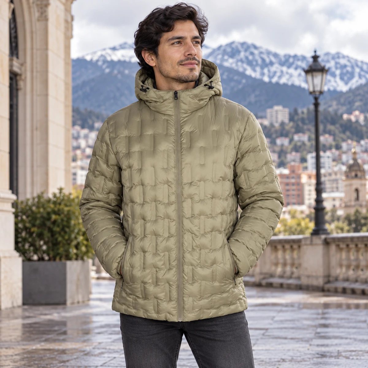 Parka Assortment Planning: Men's Padded Jackets Wholesale for Chilean Retailers sourcing illustration
