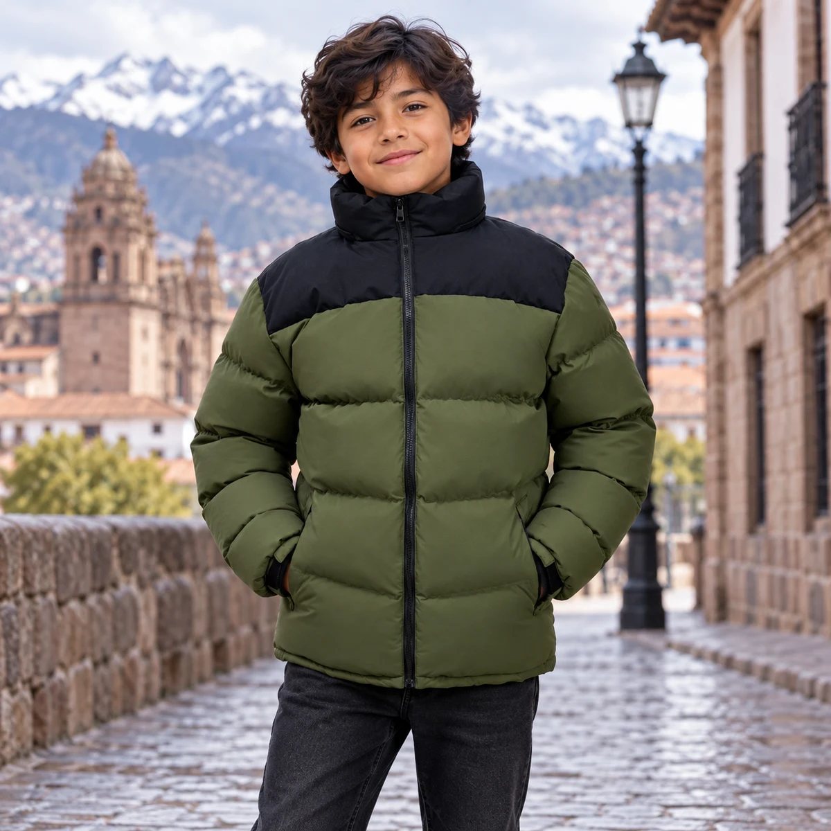 Casaca Acolchada for Kids: Kids Padded Jackets Wholesale for Peru Retailers sourcing illustration