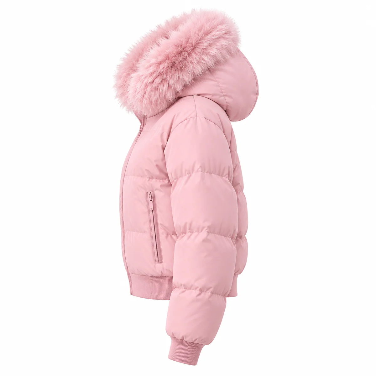 Women's Faux Fur Hooded Short Padded Jacket
