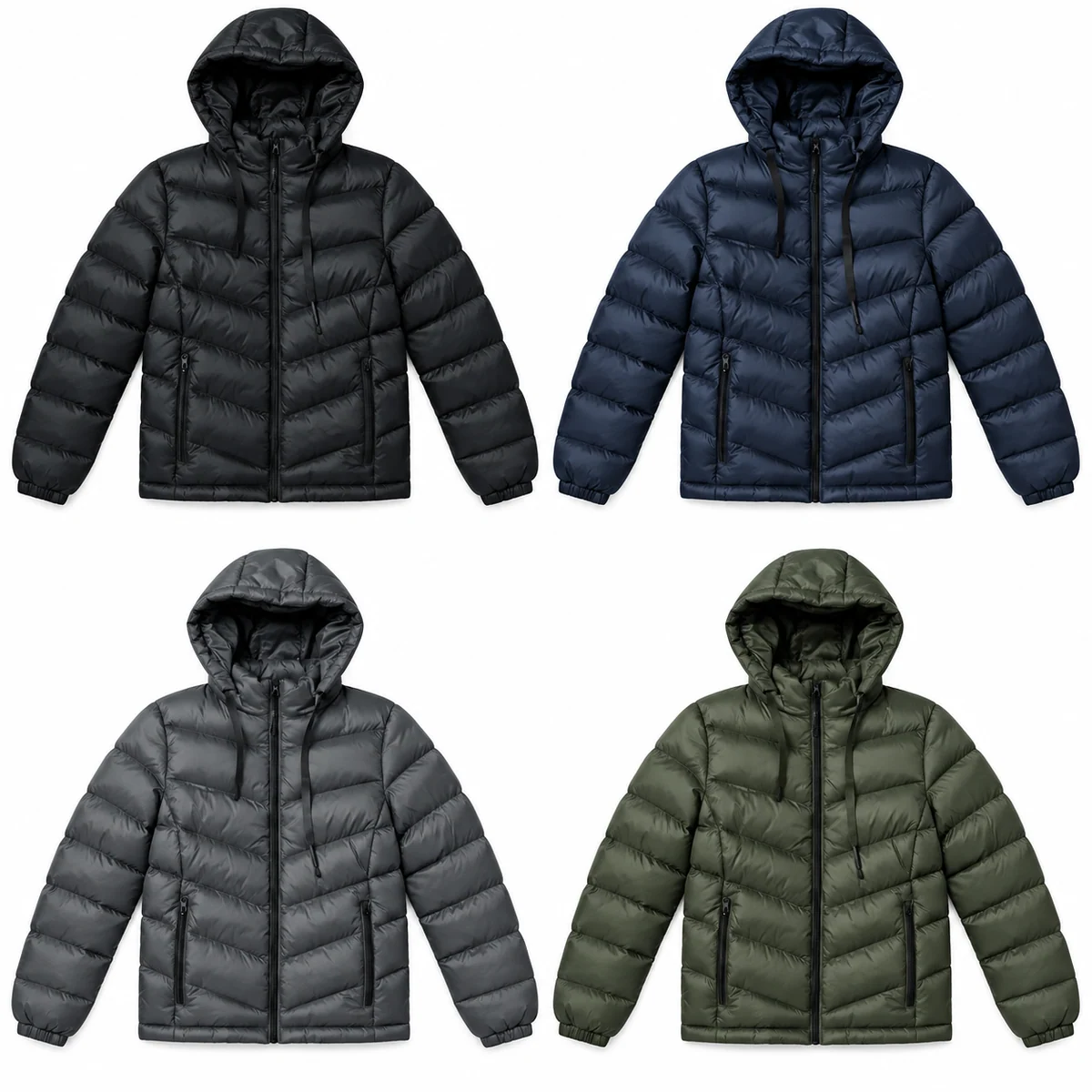 Men's Hooded Quilted Padded Jacket