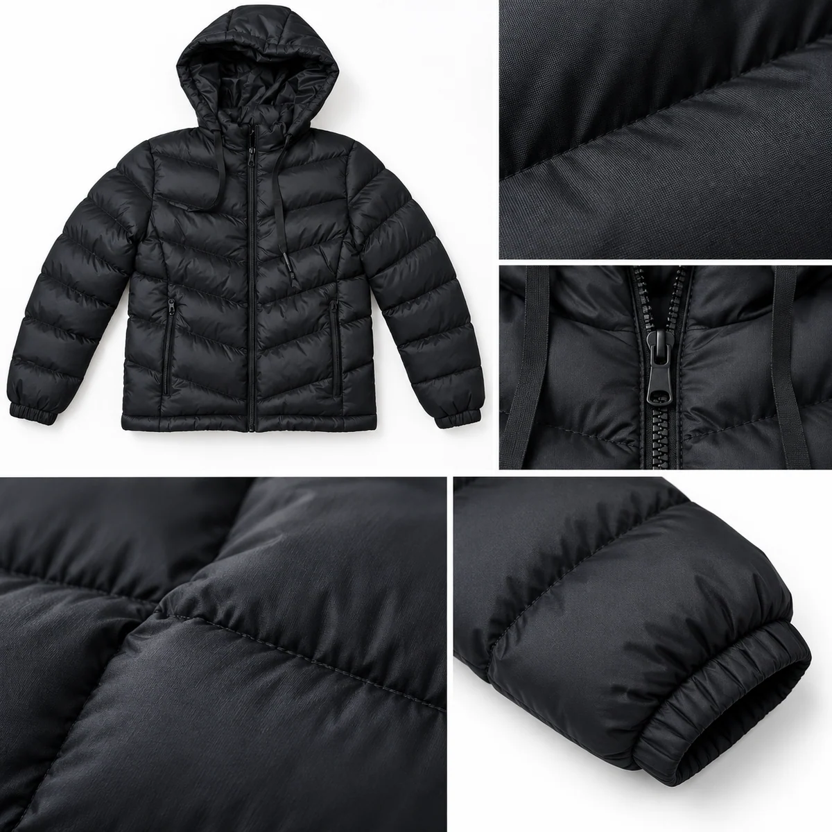 Men's Hooded Quilted Padded Jacket