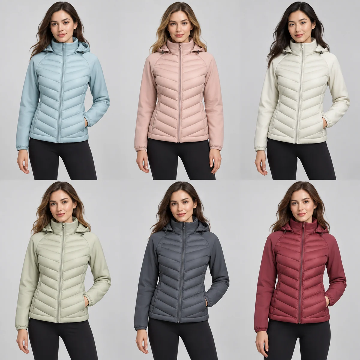 Women's Diagonal Quilted Lightweight Padded Jacket