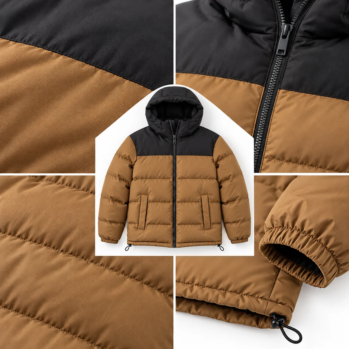 Men's Colorblock Hooded Padded Jacket