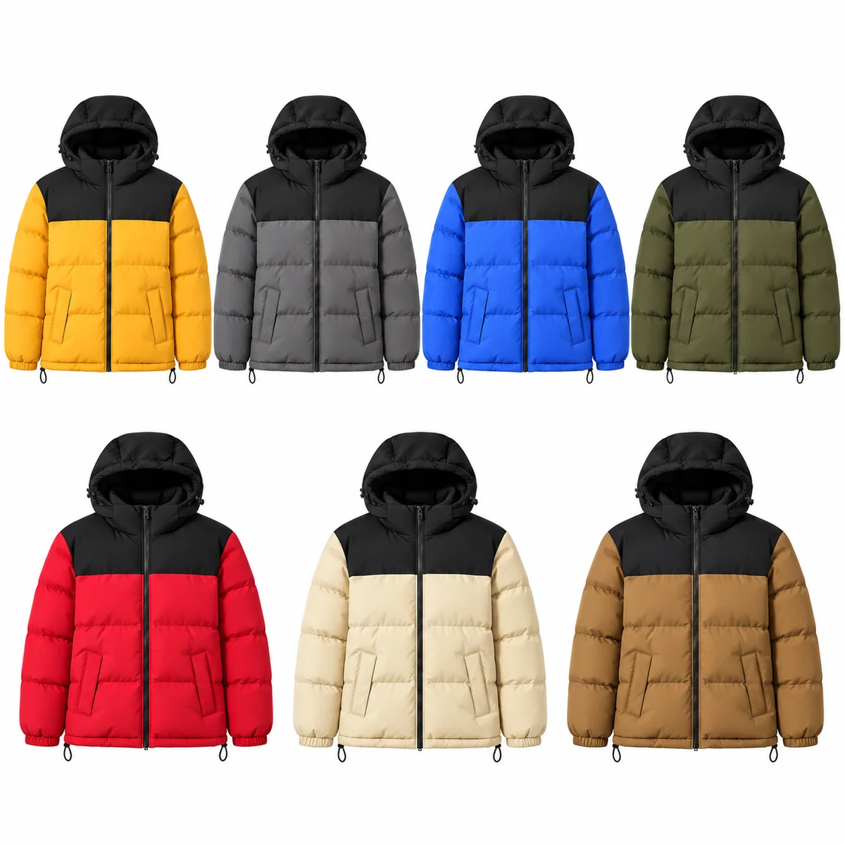 Men's Colorblock Hooded Padded Jacket