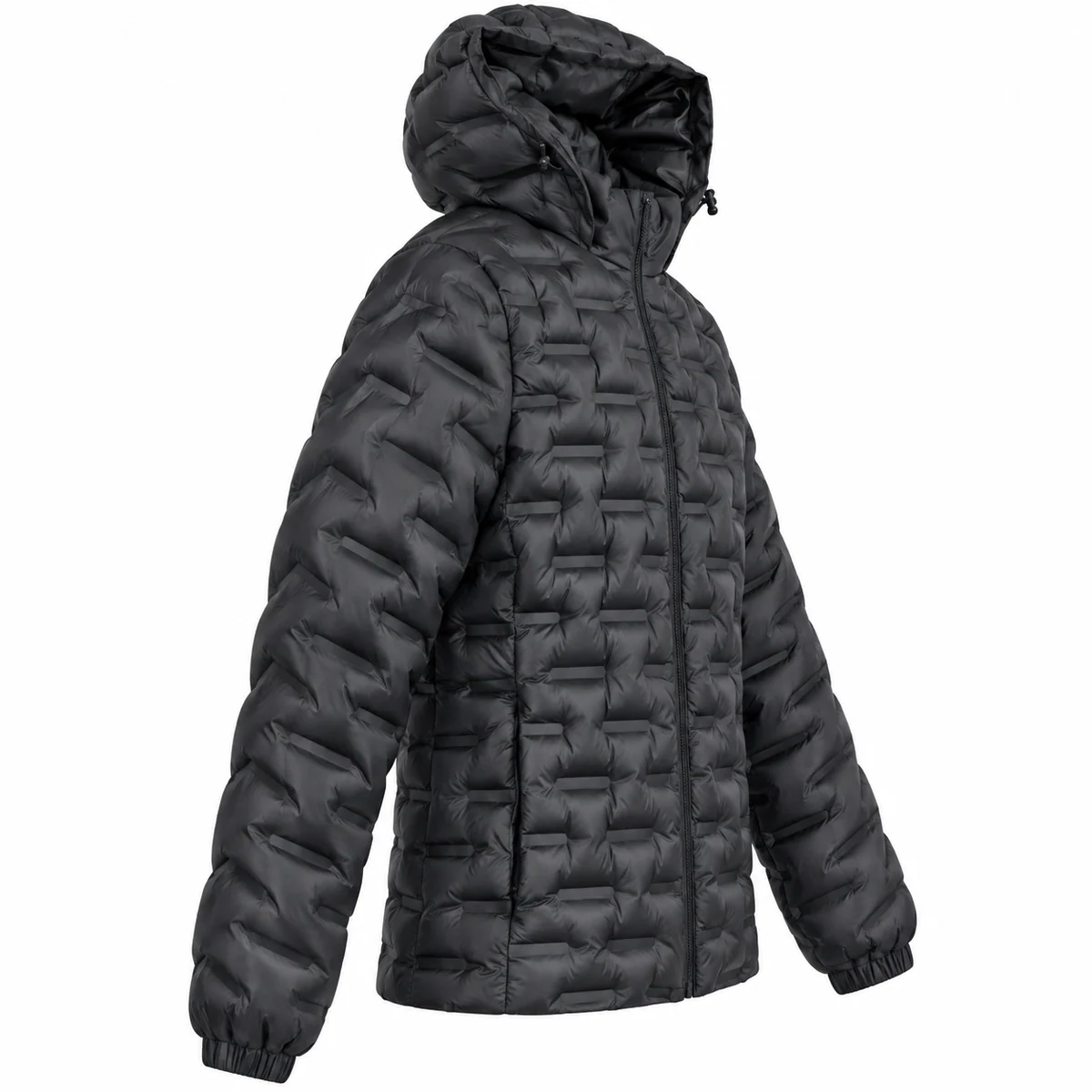 Women's Hooded Geometric Quilted Padded Jacket