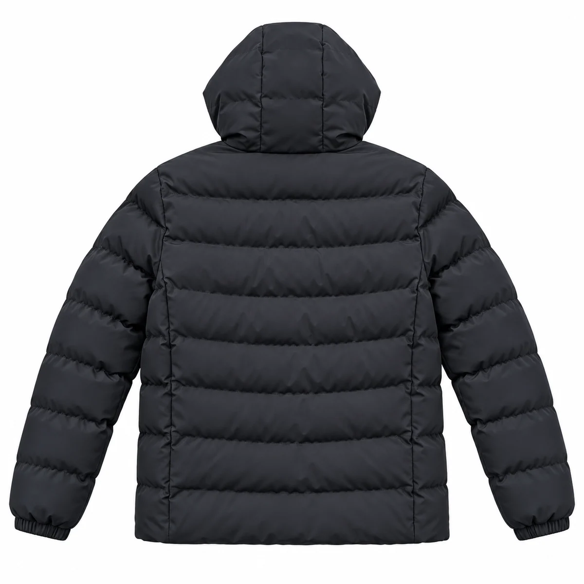 Men's Hooded Horizontal Baffle Padded Jacket