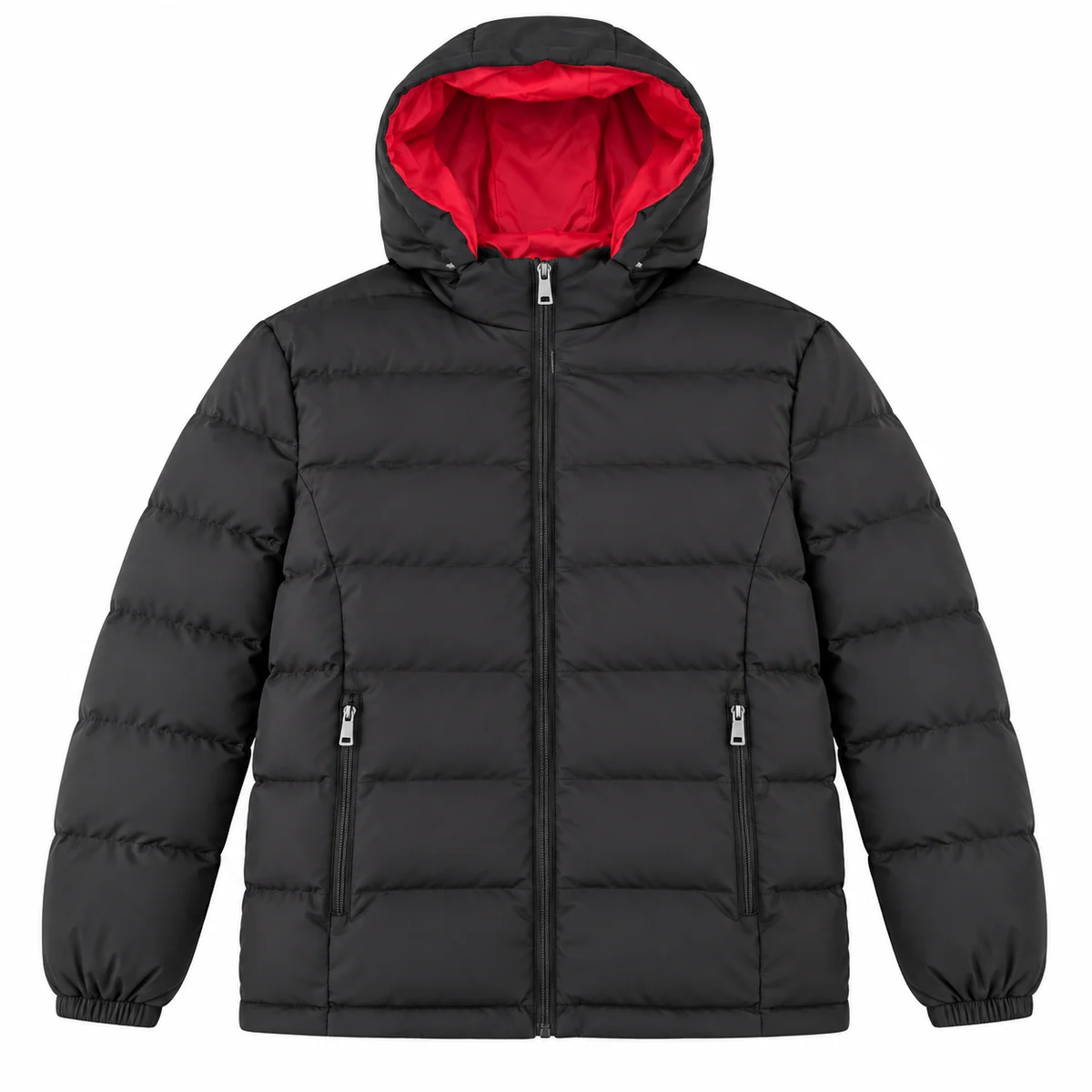Men's Hooded Contrast-Lining Padded Jacket, style S117A
