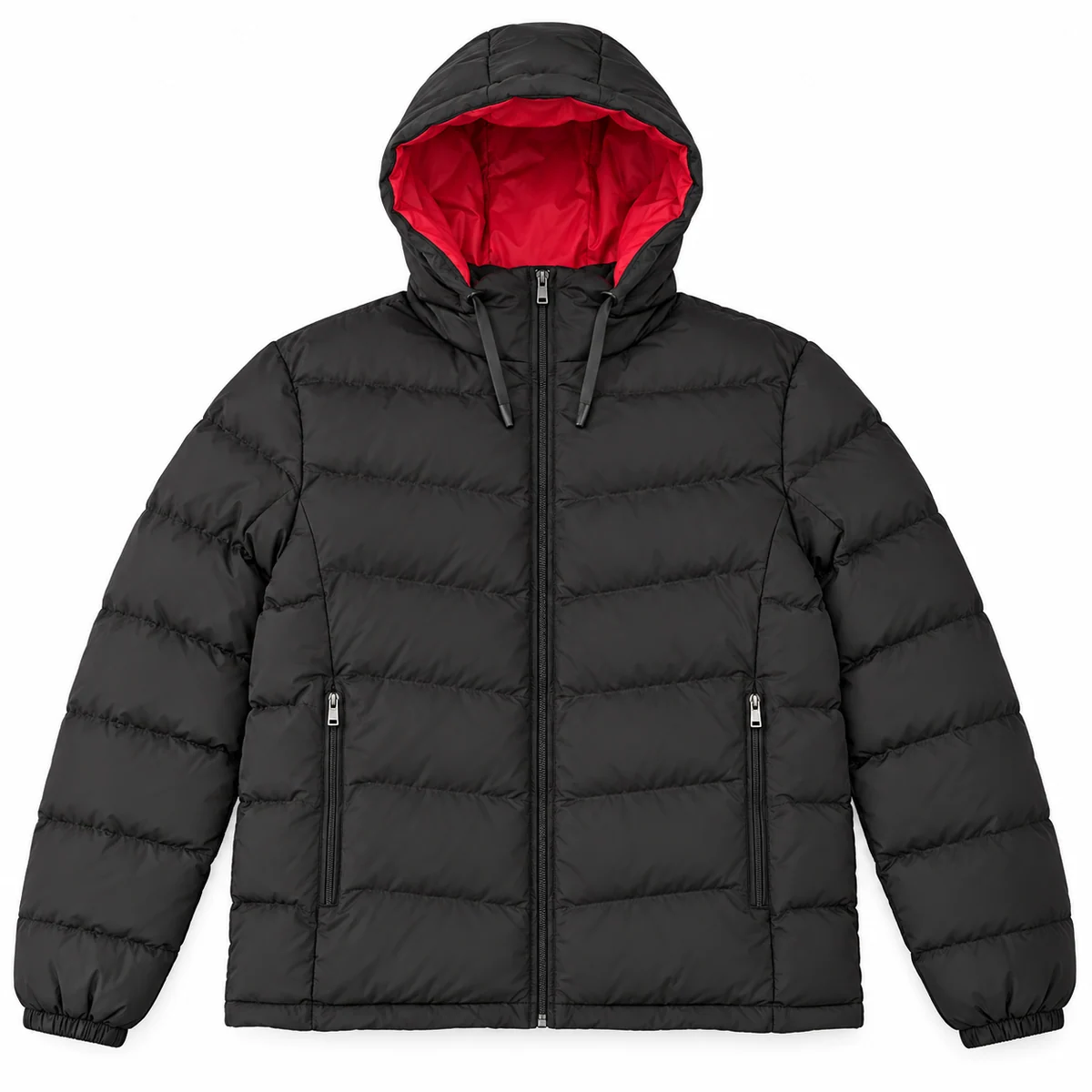 Men's Hooded Contrast-Lining Padded Jacket
