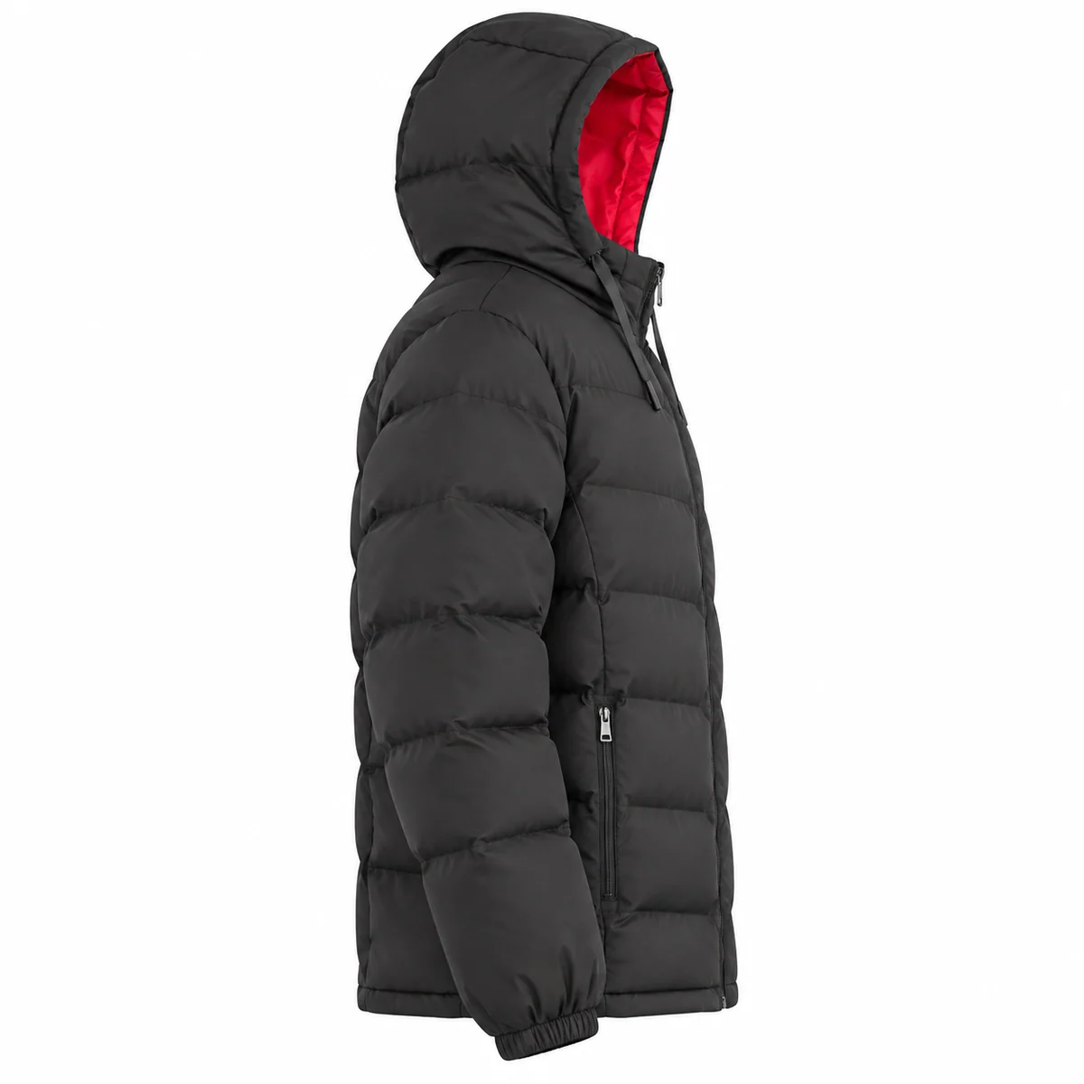 Men's Hooded Contrast-Lining Padded Jacket
