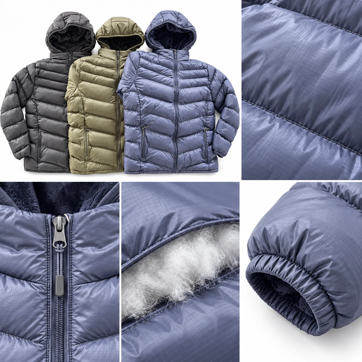 Men's Fleece-Lined Hooded Padded Jacket - 4015C
