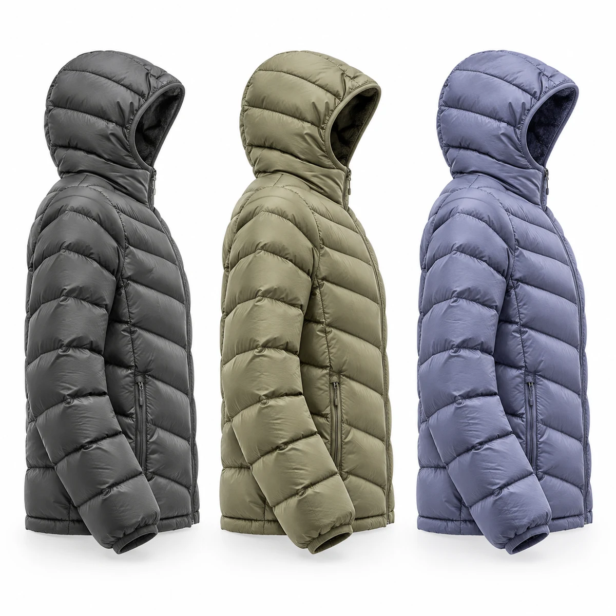 Men's Fleece-Lined Hooded Padded Jacket - 4015C