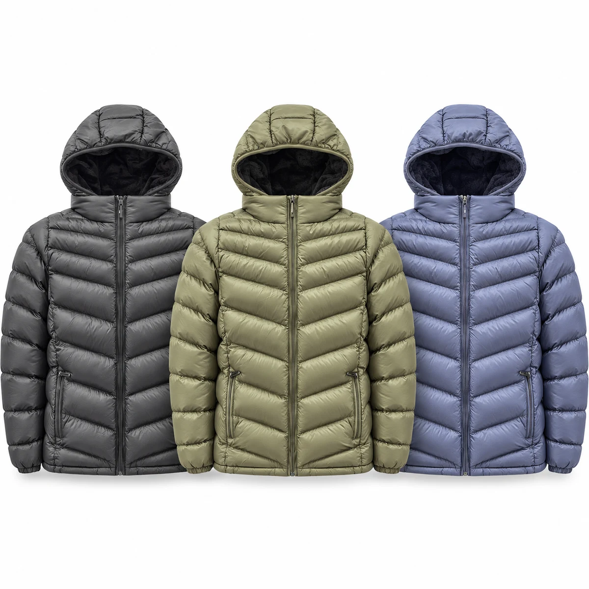 Men's Fleece-Lined Hooded Padded Jacket - 4015C