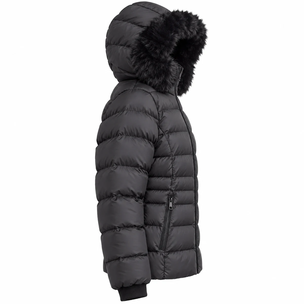 Women's Faux Fur Hooded Padded Jacket - 665