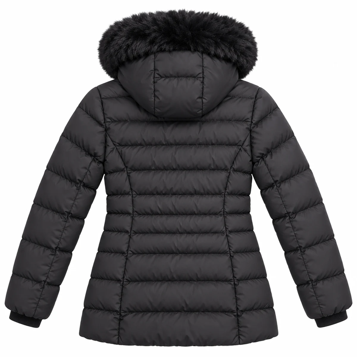 Women's Faux Fur Hooded Padded Jacket - 665