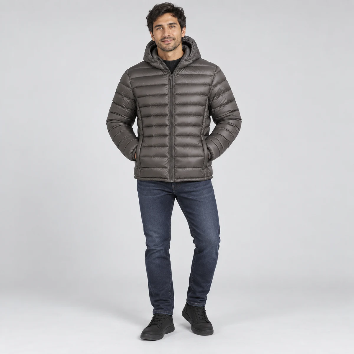 Men's Lightweight Hooded Padded Jacket - 819