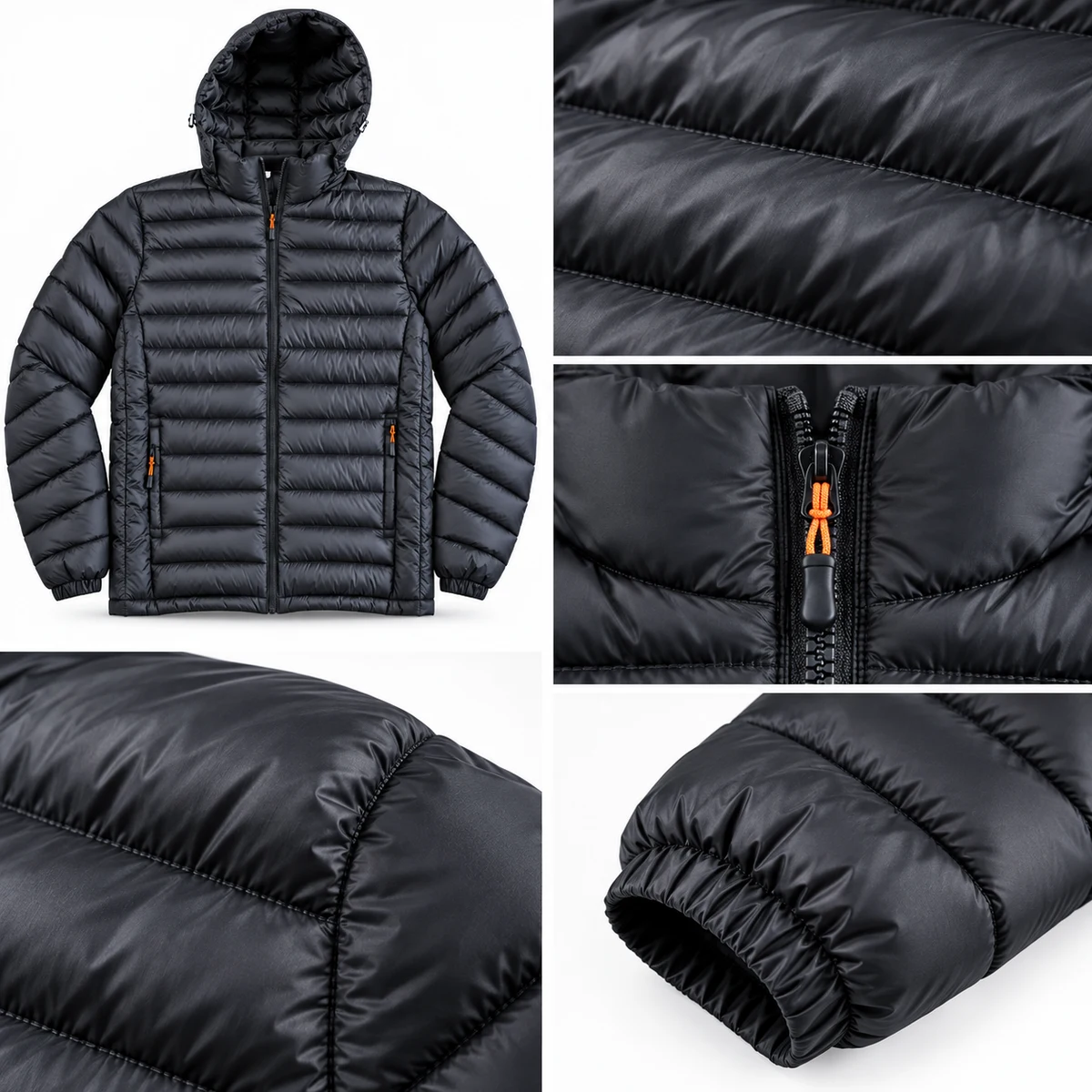 Men's Lightweight Hooded Padded Jacket - 819A