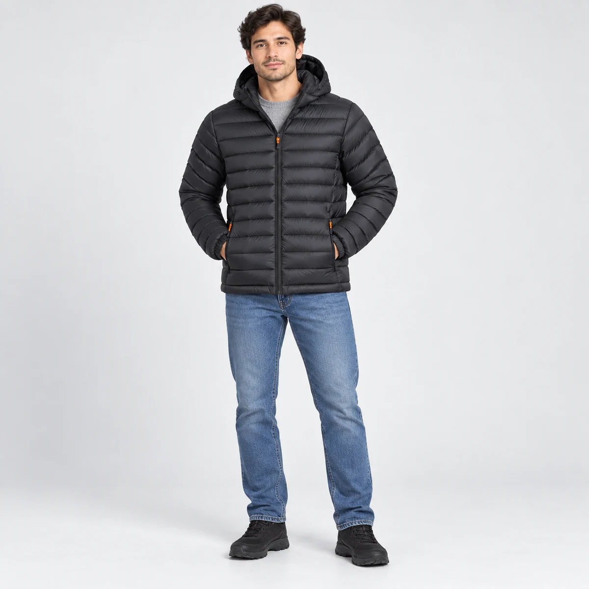 Men's Lightweight Hooded Padded Jacket - 819A