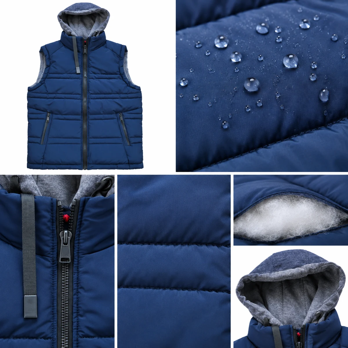 Men's Hooded Padded Vest - 958