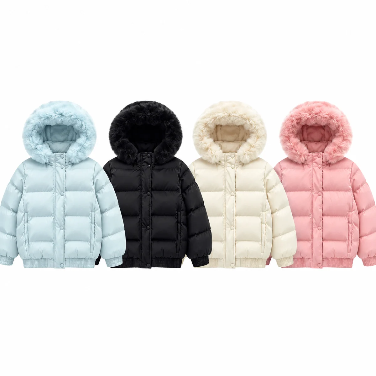 Women's Faux Fur Hooded Padded Jacket - 998C