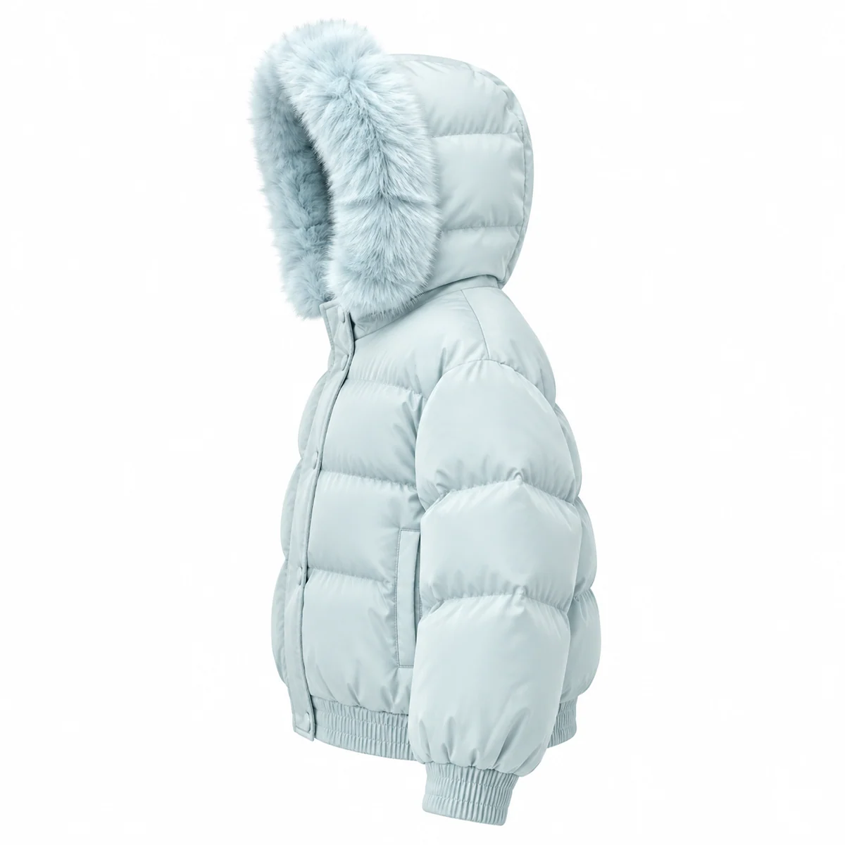 Women's Faux Fur Hooded Padded Jacket - 998C