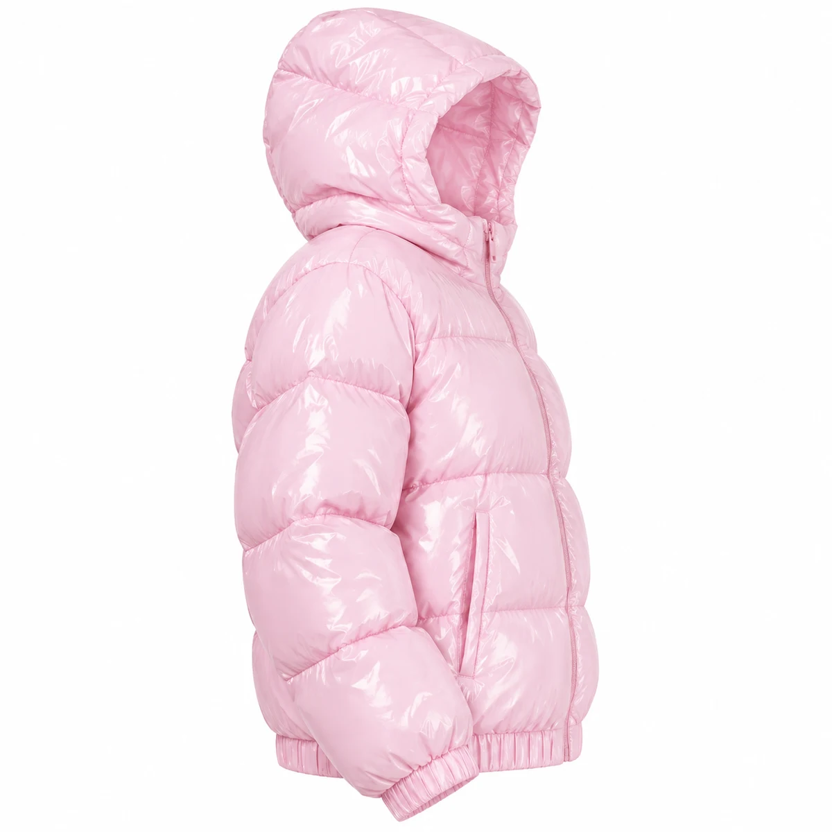 Girls' Glossy Hooded Padded Jacket - AD072