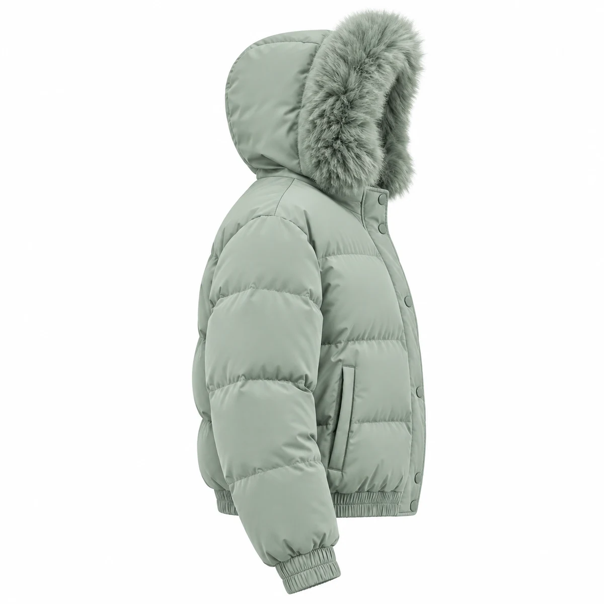 Women's Faux Fur Hooded Padded Jacket - AD929C