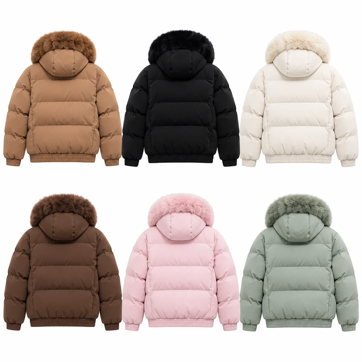 Women's Faux Fur Hooded Padded Jacket - AD929C