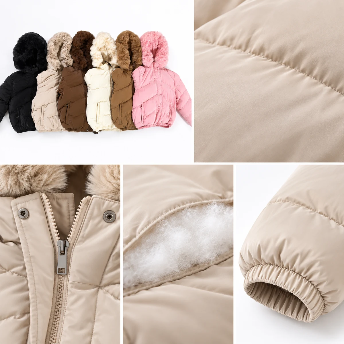 Women's Faux Fur Hooded Padded Jacket - AD929D