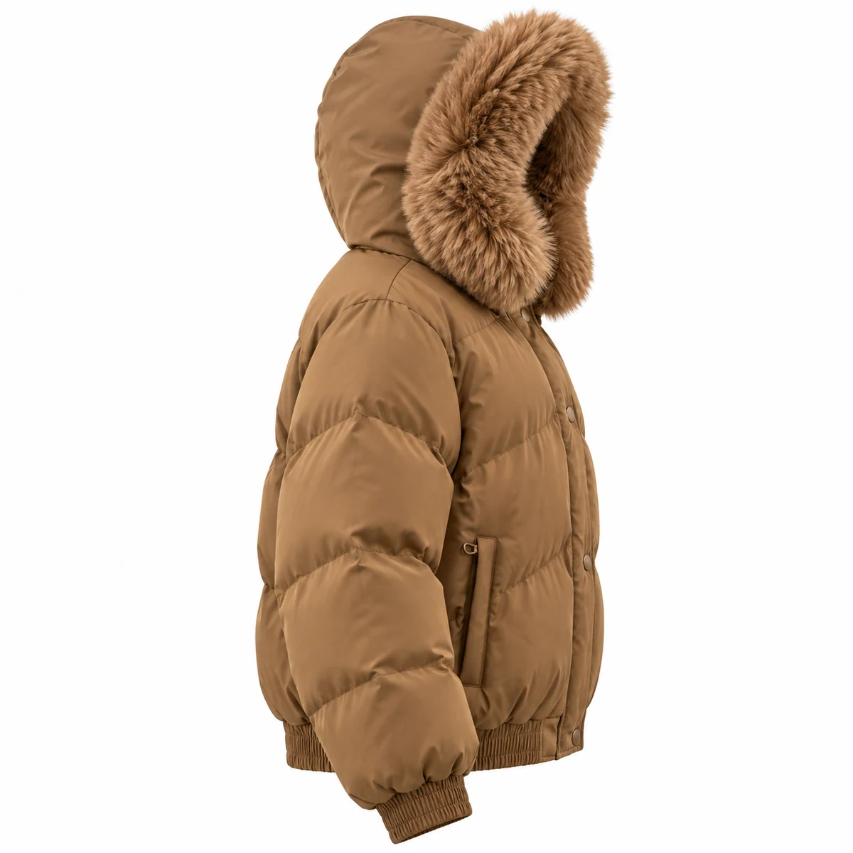 Women's Faux Fur Hooded Padded Jacket - AD929E