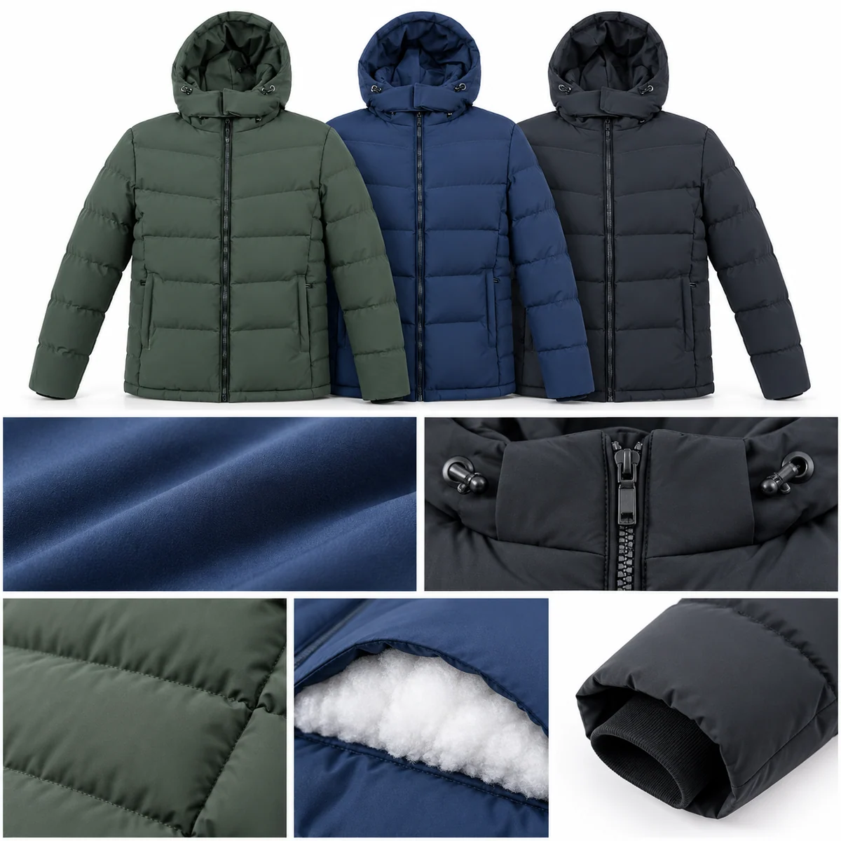 Men's Hooded Padded Jacket - AD989A