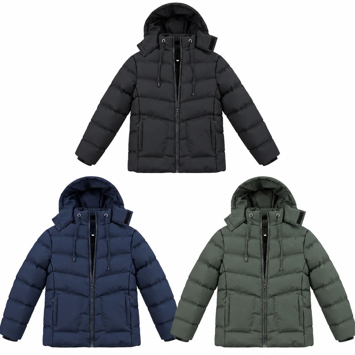 Men's Hooded Padded Jacket - AD989B