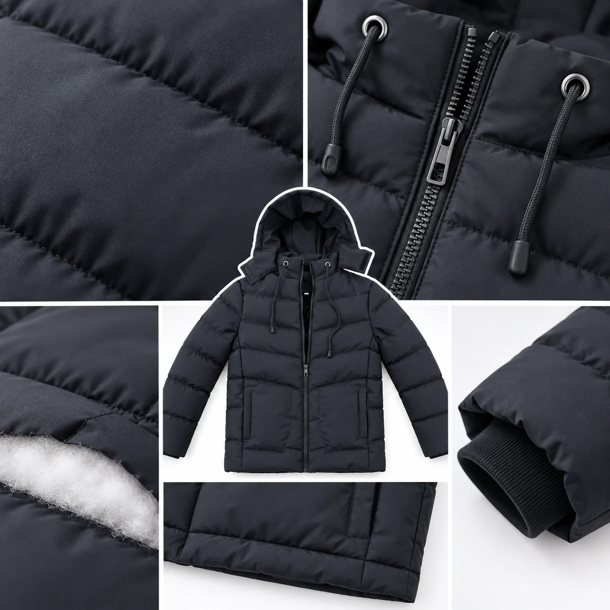 Men's Hooded Padded Jacket - AD989B