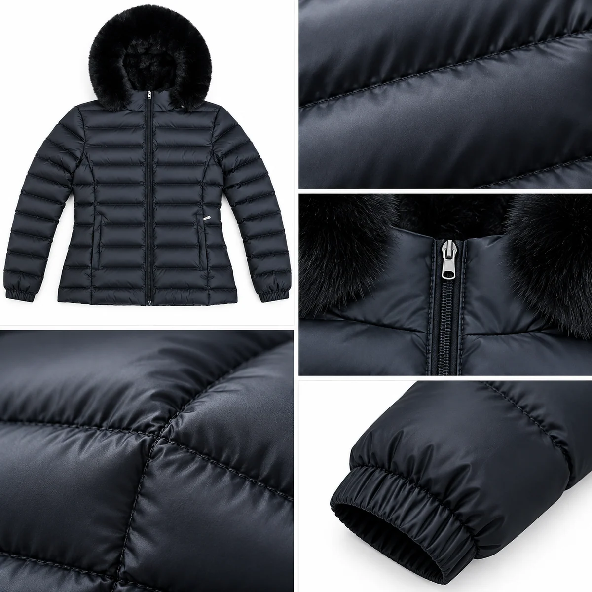 Women's Faux Fur Hooded Padded Jacket - BG258