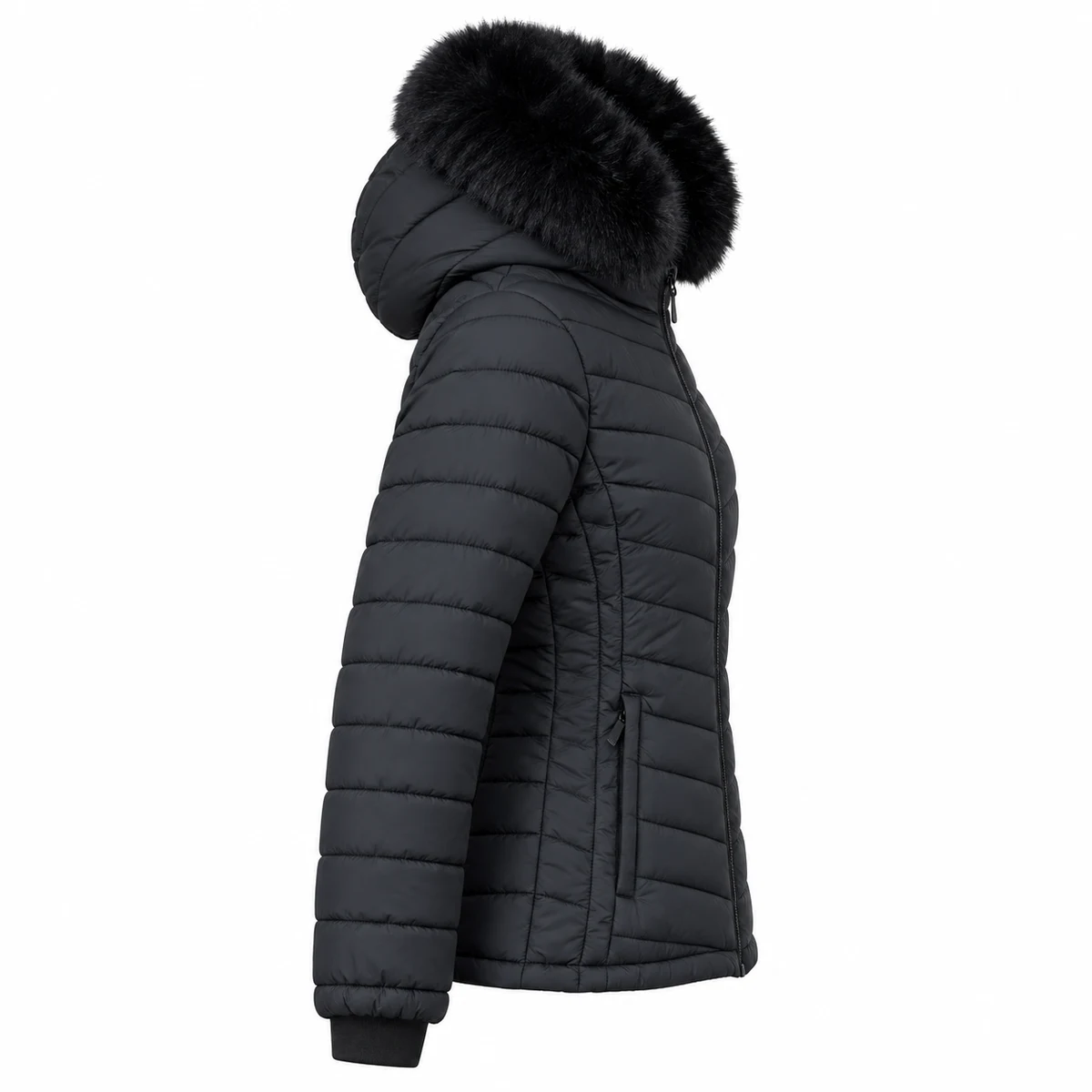Women's Faux Fur Hooded Padded Jacket - DS17A