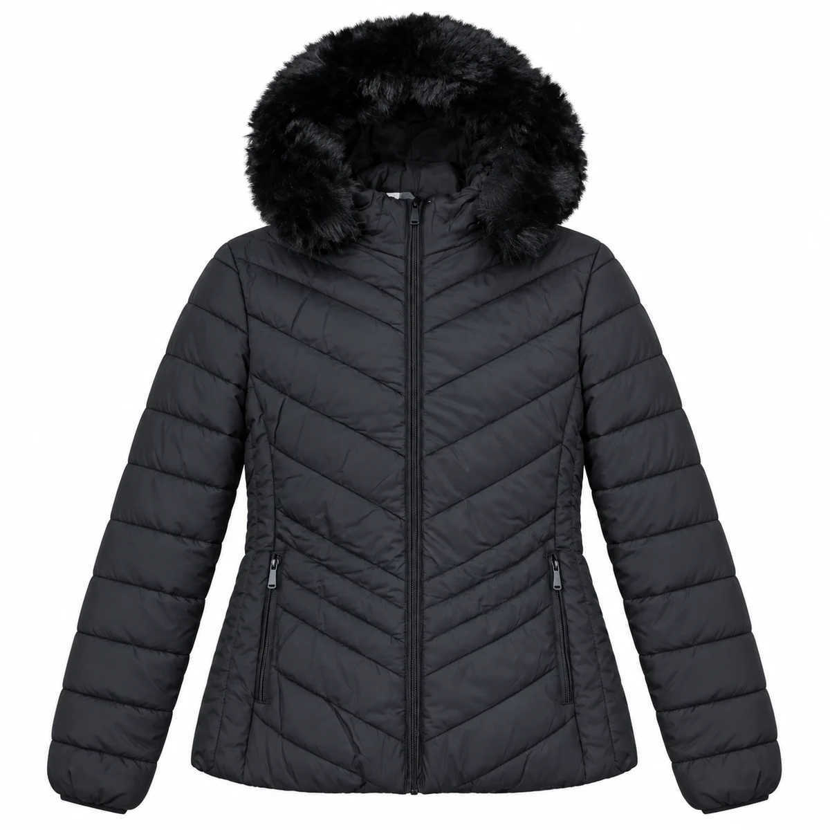 Women's Faux Fur Hooded Padded Jacket - DS26