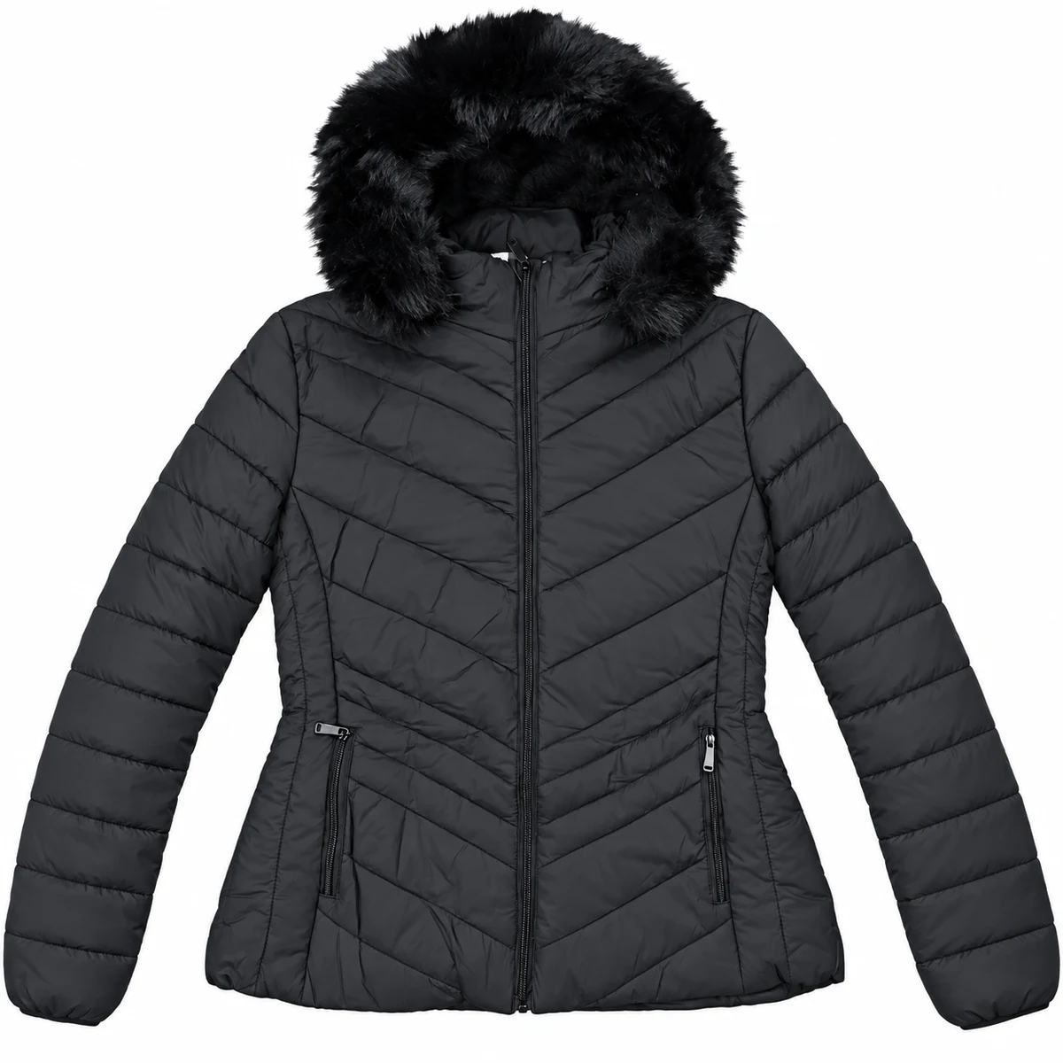 Women's Faux Fur Hooded Padded Jacket - DS26