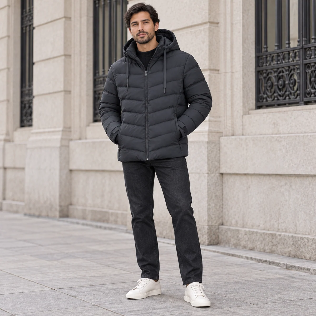 Men's Hooded Padded Jacket - HM02P