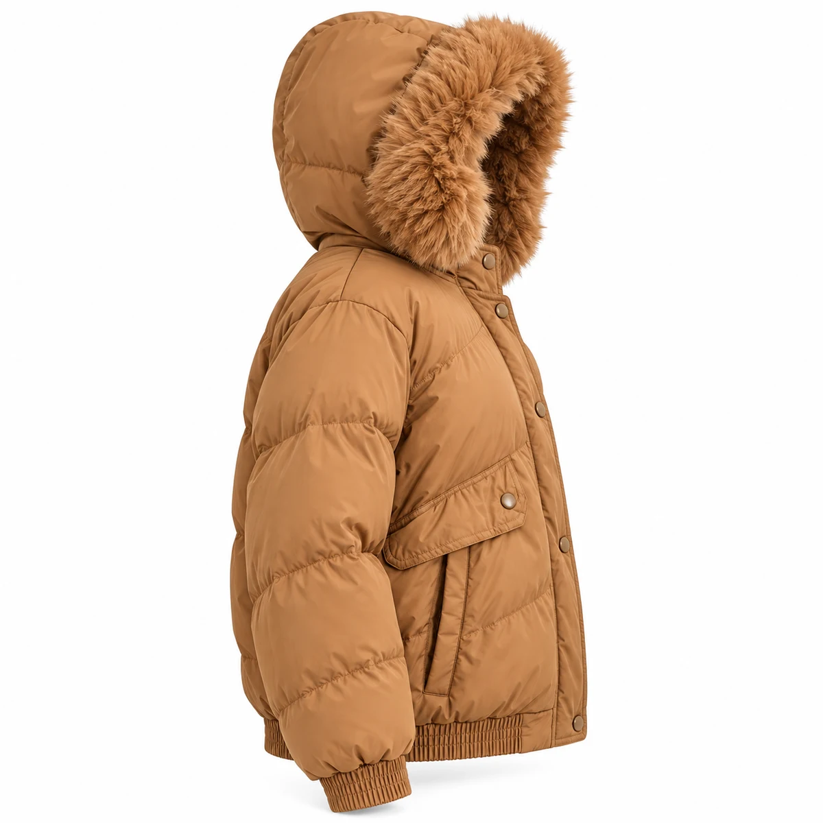 Women's Faux Fur Hooded Padded Jacket - JF56F