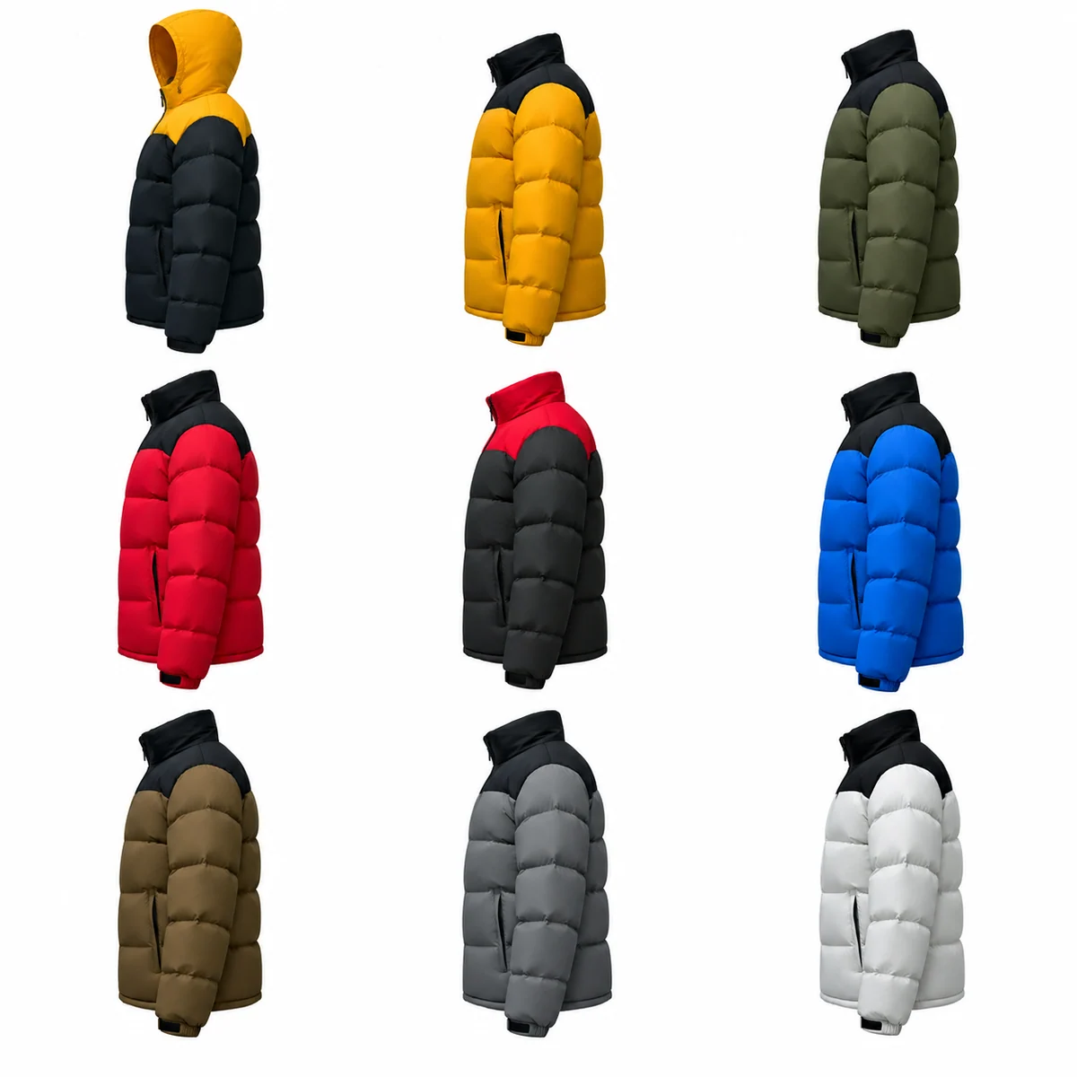 Men's Colorblock Padded Jacket - S819B
