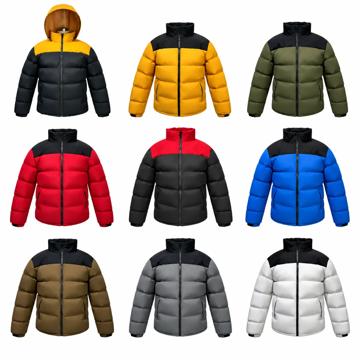 Men's Colorblock Padded Jacket - S819B