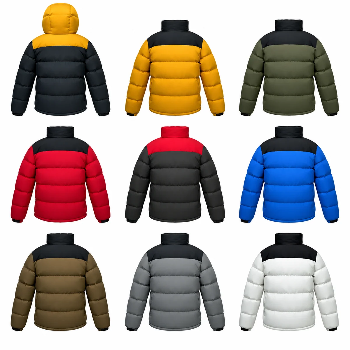 Men's Colorblock Padded Jacket - S819B