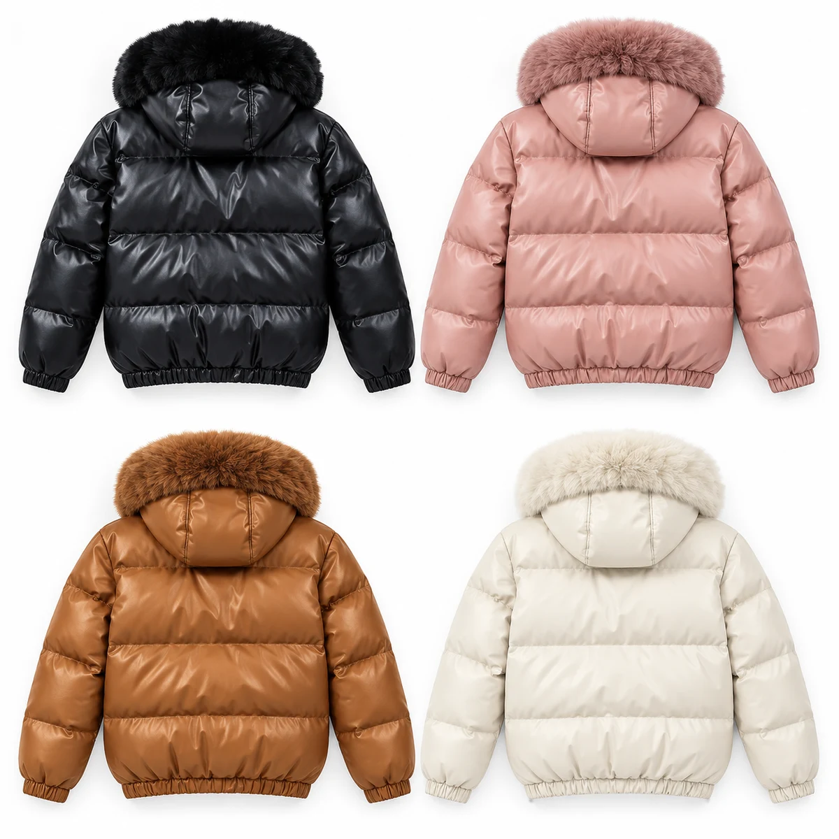 Women's Faux Fur Hooded Padded Jacket - XY08