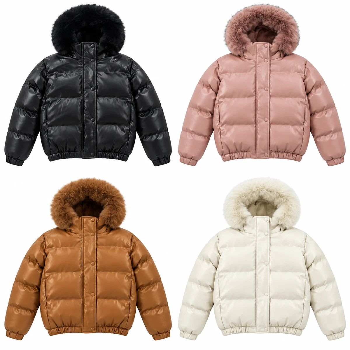 Women's Faux Fur Hooded Padded Jacket - XY08