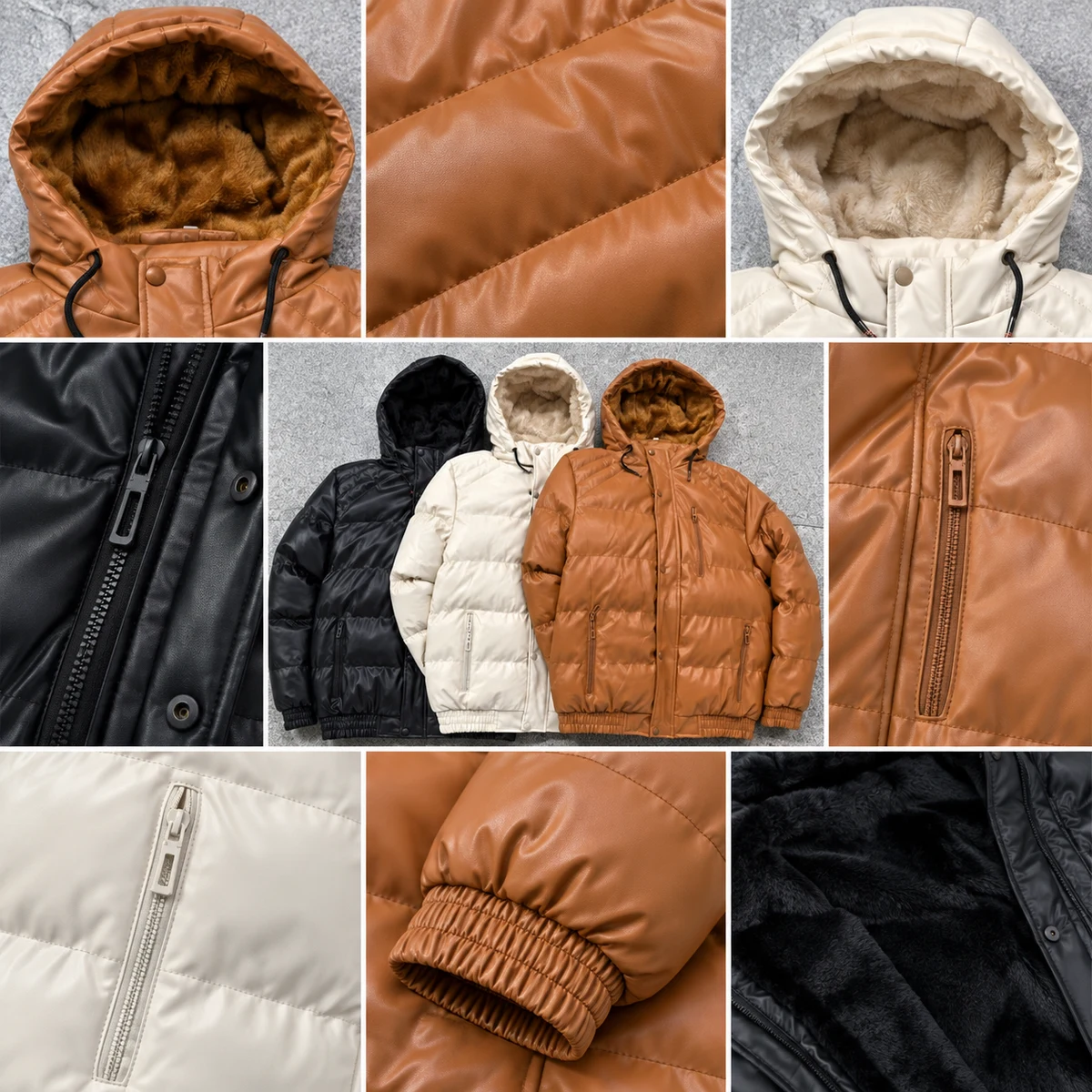 Men's Hooded Quilted Padded Jacket - 2302