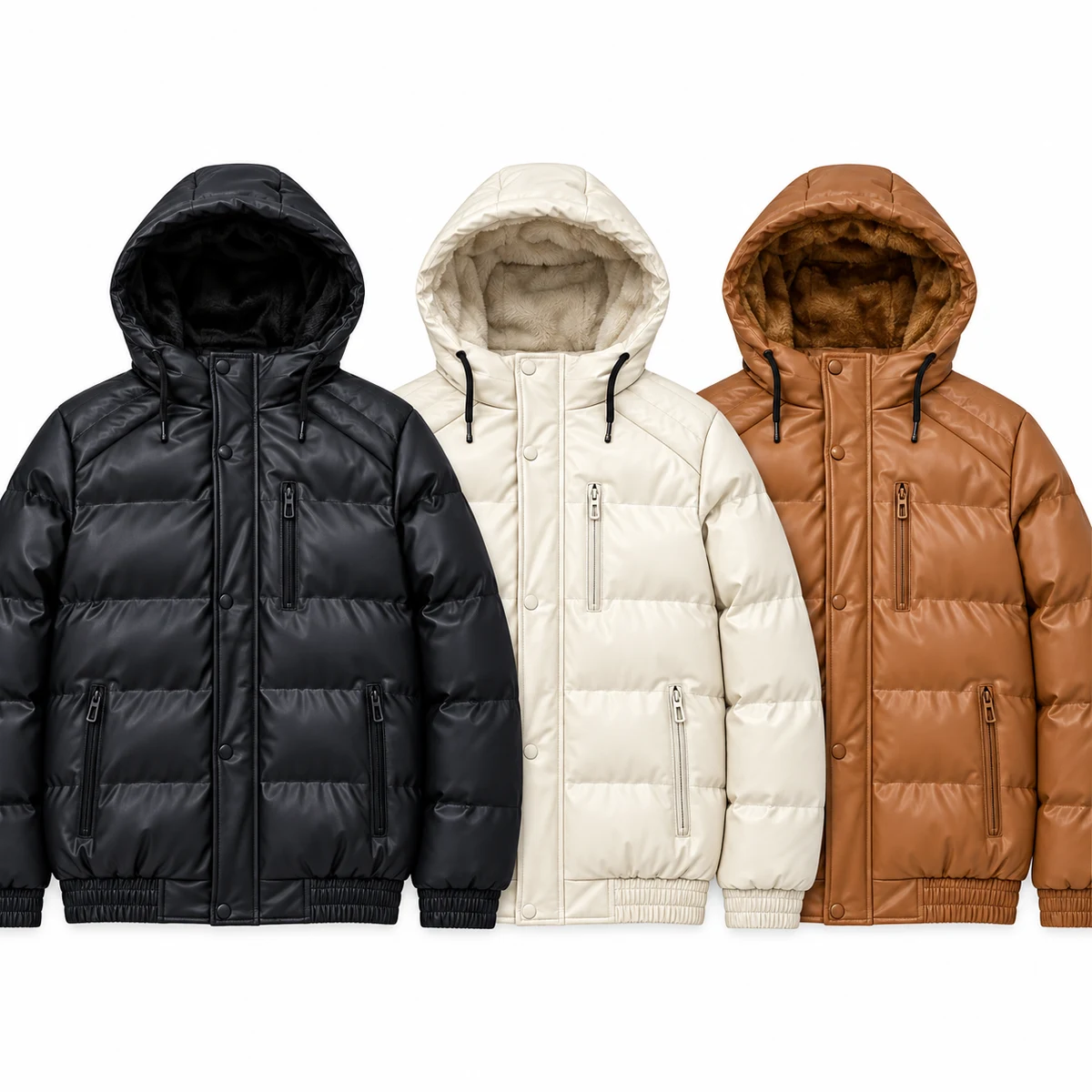 Men's Hooded Quilted Padded Jacket - 2302