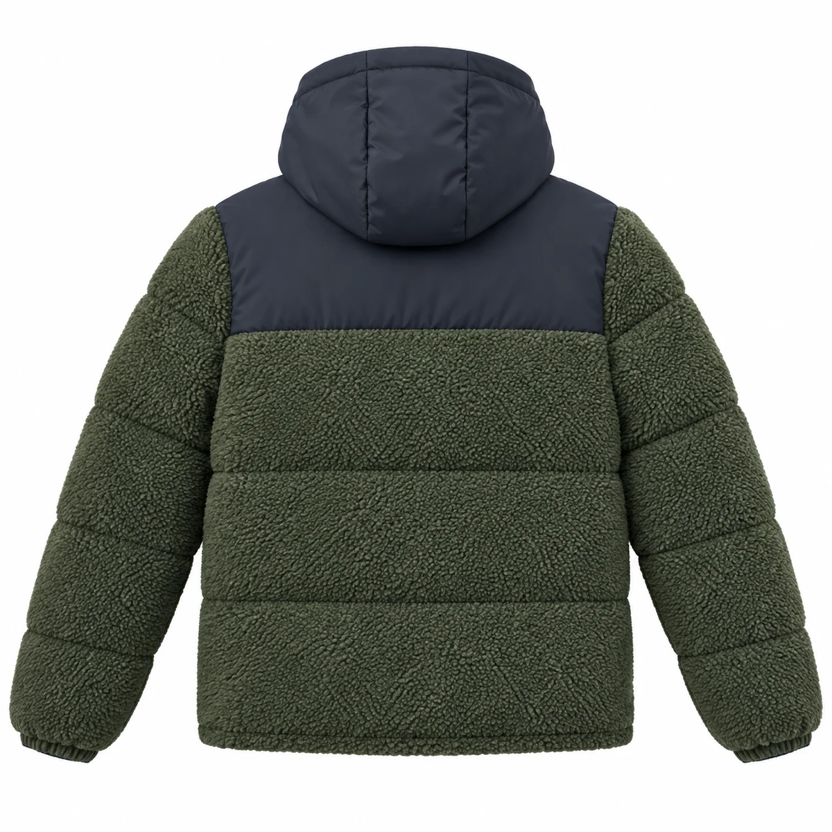 Men's Hybrid Fleece-Panel Hooded Padded Jacket - 2606