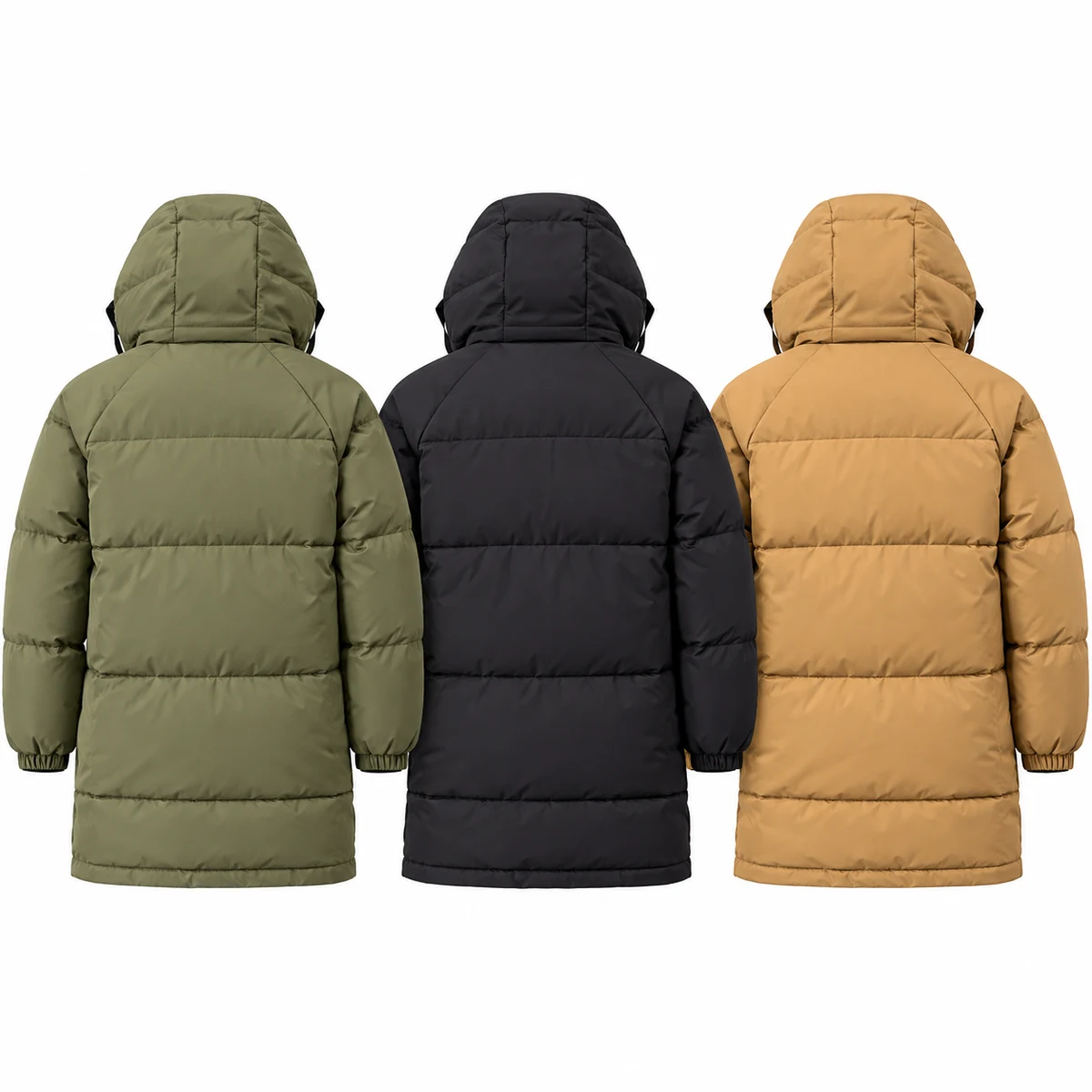Men's Long Hooded Padded Parka - 2607