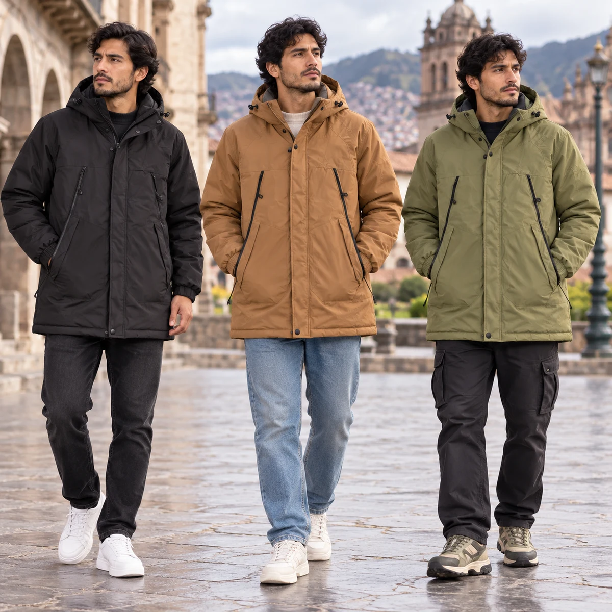 Men's Hooded Padded Parka - 2608