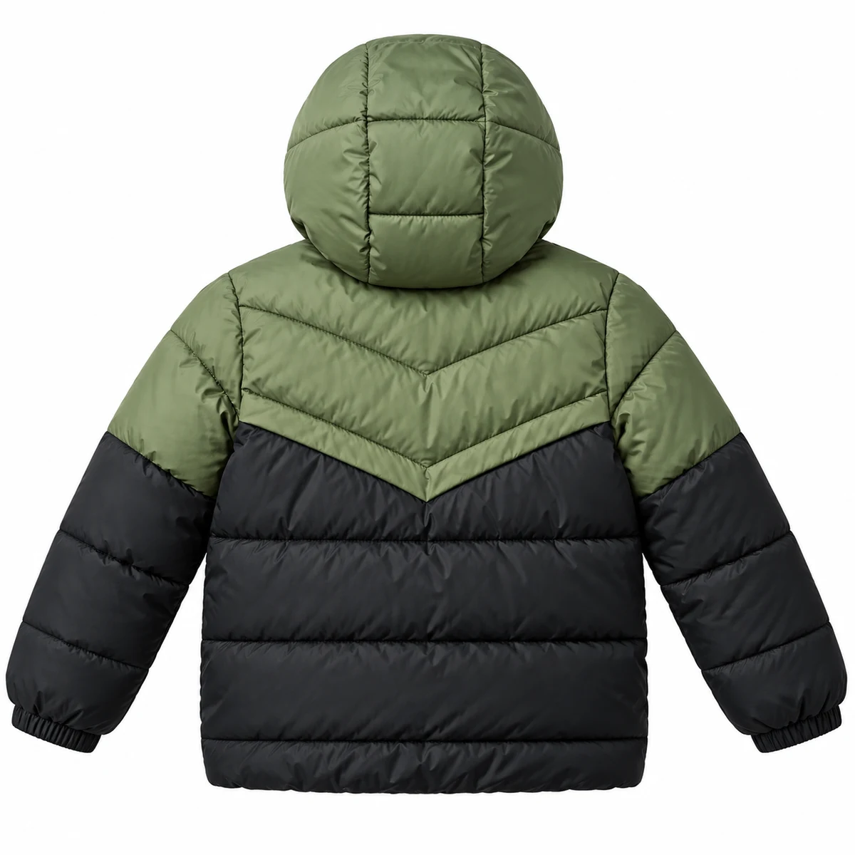 Kids' Colorblock Hooded Padded Jacket - 2668A