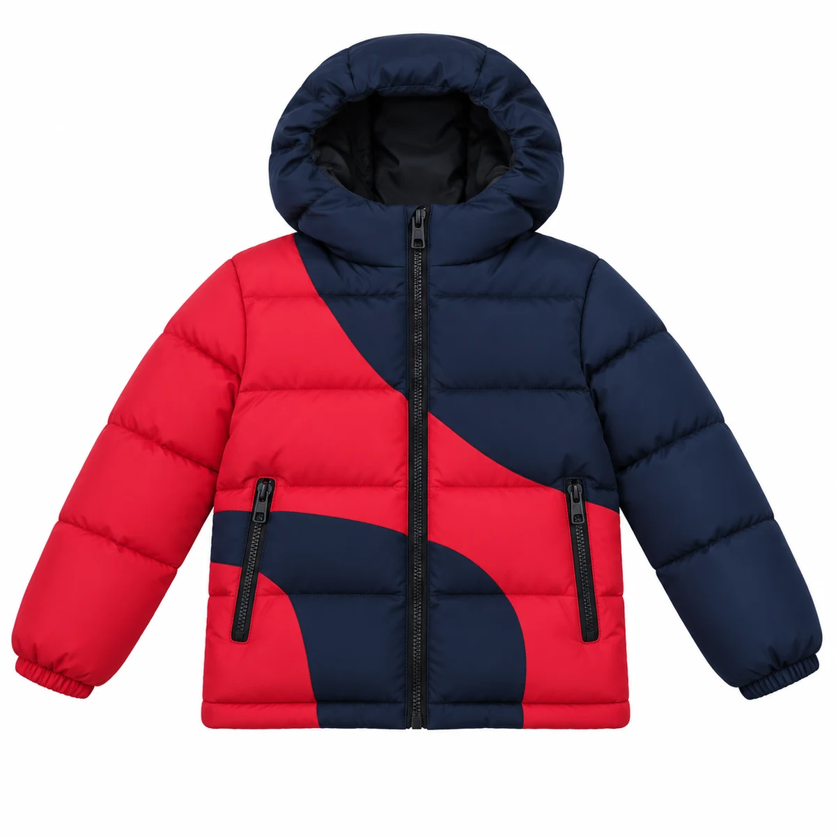 Kids' Colorblock Hooded Padded Jacket - 2668B, style 2668B